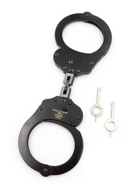 Mister B Cuff Double Lock Blancoh hoop Esposas de policía - Negro-Erotiekvoordeel.nl