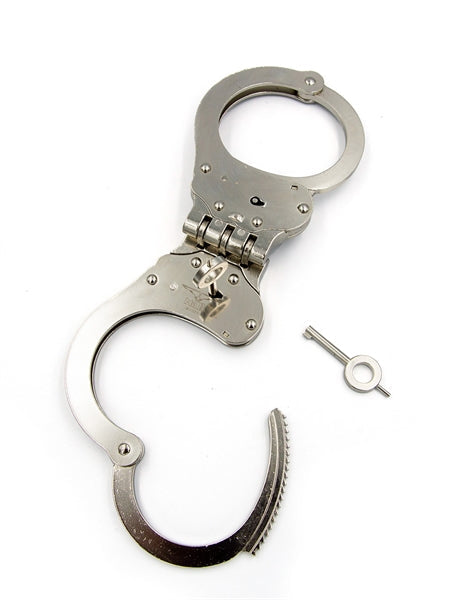 Mister B Cuff: esposas de policía con bisagra - Plata-Erotiekvoordeel.nl