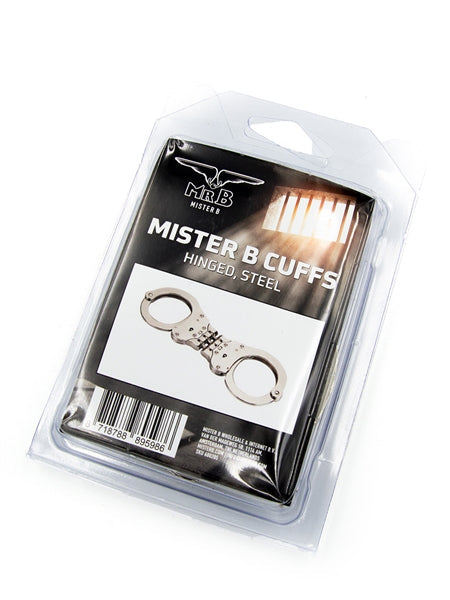 Esposas de policía con bisagra Mister B Cuff - Plata - Erotiekvoordeel.nl