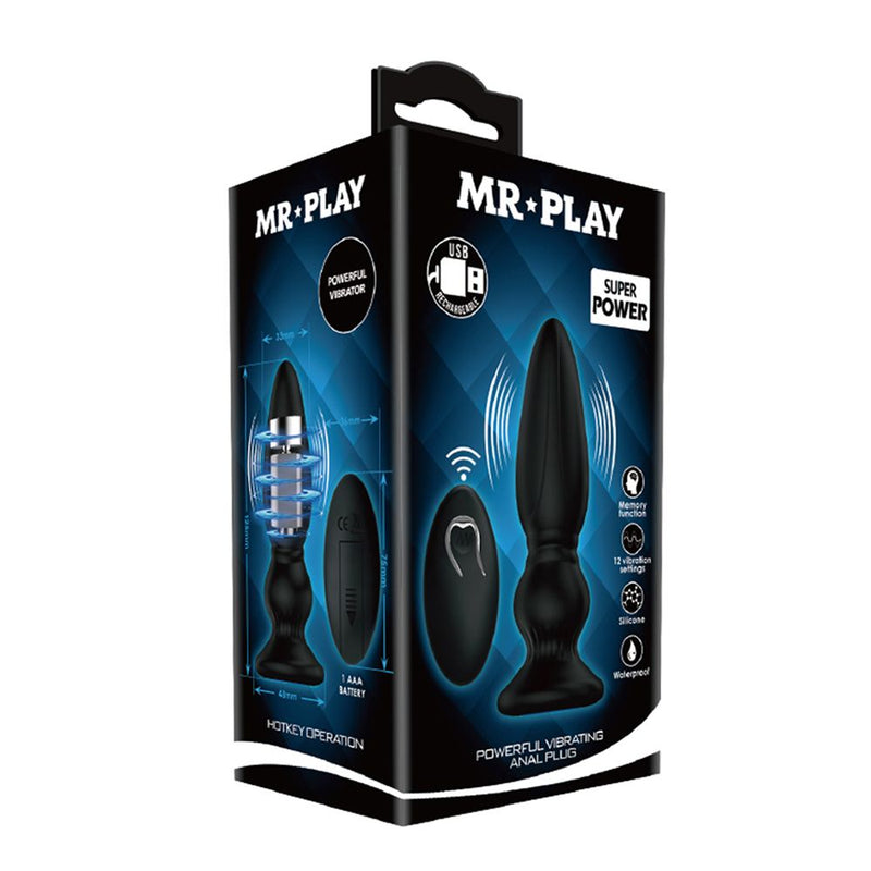 Mr. Play - Vibrierender Analplug mit Fernbedienung - Buttplug Extra-Erotiekvoordeel.nl
