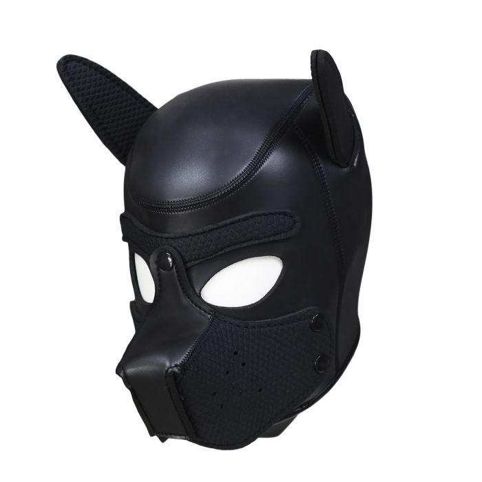 Neopreen Puppy Hood Zwart – Comfortabel hondenmasker voor puppy play-Erotiekvoordeel.nl