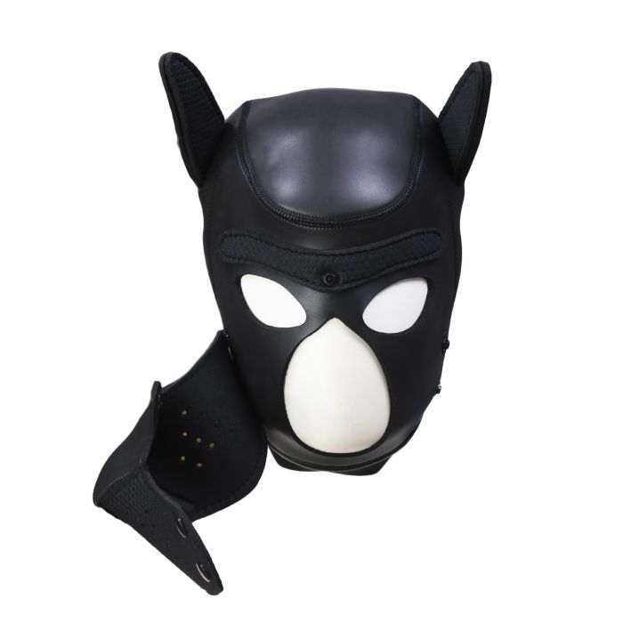 Neopreen Puppy Hood Zwart – Comfortabel hondenmasker voor puppy play-Erotiekvoordeel.nl