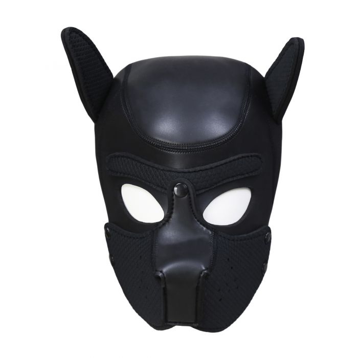 Neopreen Puppy Hood Zwart – Comfortabel hondenmasker voor puppy play-Erotiekvoordeel.nl