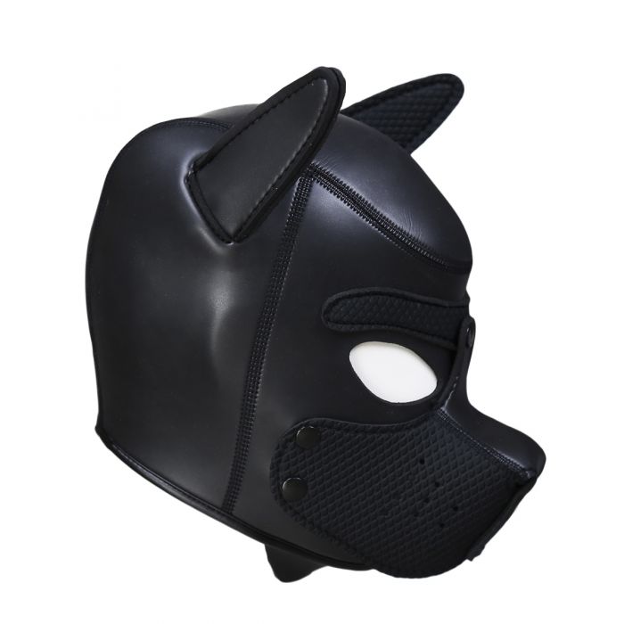 Neopreen Puppy Hood Zwart – Comfortabel hondenmasker voor puppy play-Erotiekvoordeel.nl