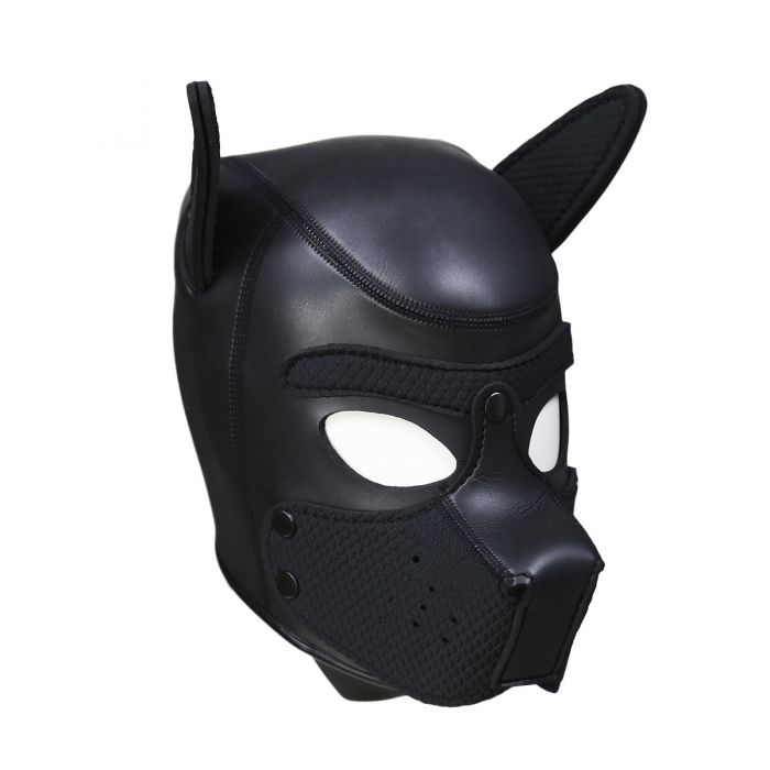 Neopreen Puppy Hood Zwart – Comfortabel hondenmasker voor puppy play-Erotiekvoordeel.nl