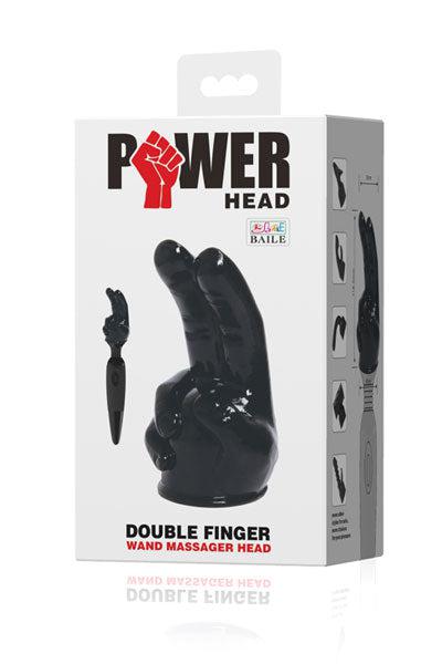 POWER Wand Vibrator Opzetstuk Double finger - Zwart-Erotiekvoordeel.nl