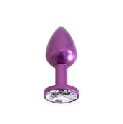 Kiotos - Paarse Aluminium Buttplug met Wit Sierkristal-Erotiekvoordeel.nl