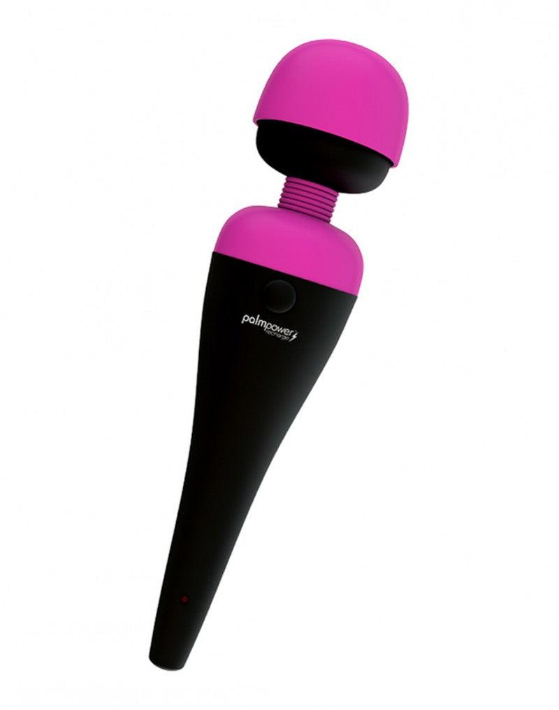 PalmPower - Wiederaufladbarer Stabvibrator - Wasserdicht - Rosa/Schwarz - Erotiekvoordeel.nl