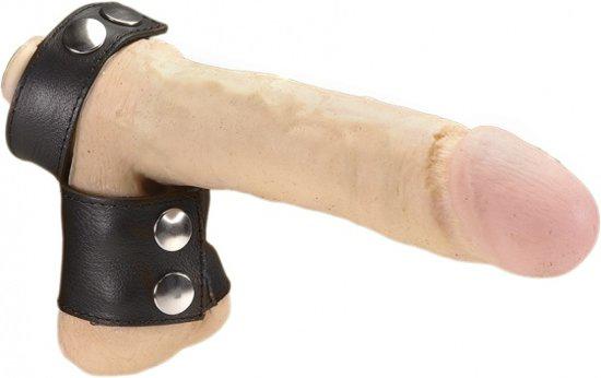 Rimba - Penisband Met Ballstretcher - Leder - Verstelbaar-Erotiekvoordeel.nl