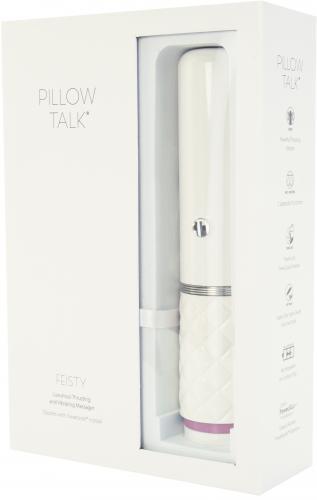 Pillow Talk - Feisty - Thrusting Vibrator with Hands-Free Holder - Light Pink-Erotiekvoordeel.nl