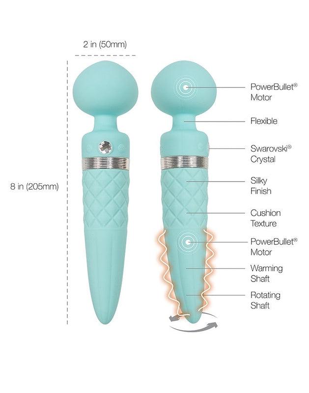 Pillow Talk - Sultry - Roterende Wand & G-spot Vibrator - Met verwarmingsfunctie - Lichtblauw-Erotiekvoordeel.nl