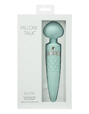Pillow Talk - Sultry - Roterende Wand & G-spot Vibrator - Met verwarmingsfunctie - Lichtblauw-Erotiekvoordeel.nl