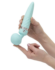 Pillow Talk - Sultry - Roterende Wand & G-spot Vibrator - Met verwarmingsfunctie - Lichtblauw-Erotiekvoordeel.nl