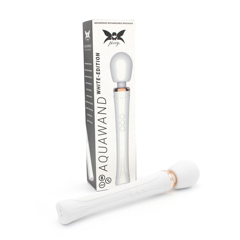 Pixey - Aqua Wand Vibrator - The White Edition - wit-Erotiekvoordeel.nl