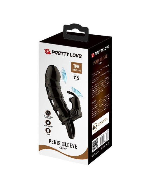 Pretty Love - Cuper - Nakładka Na Penisa Ze Stymulatorem łechtaczki - Czarny-Erotiekvoordeel.nl