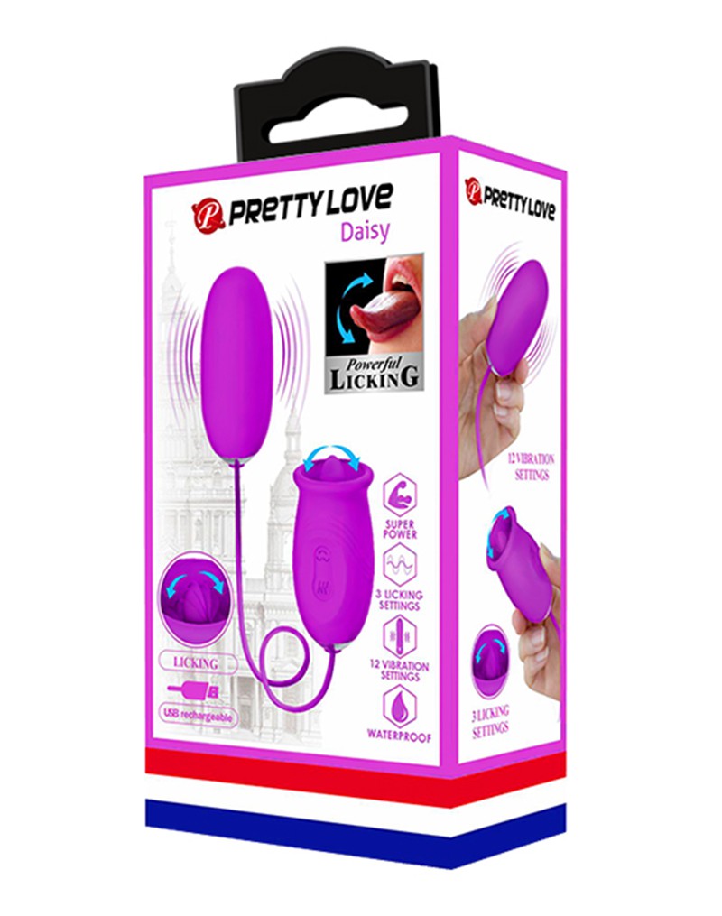 Pretty Love - Daisy - Œuf vibrant et stimulateur clitoridien - 2 en 1 - Rose-Erotiekvoordeel.nl