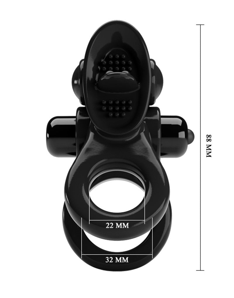 Pretty Love - Passionate Ring - Vibrerende Cockring - Zwart-Erotiekvoordeel.nl