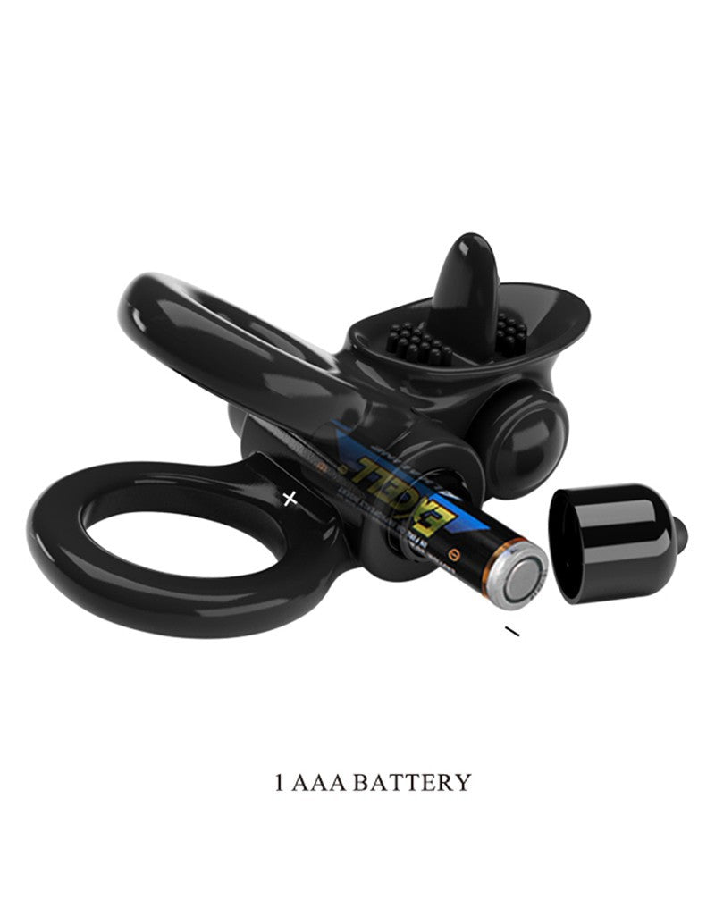 Pretty Love - Passionate Ring - Vibrerende Cockring - Zwart-Erotiekvoordeel.nl