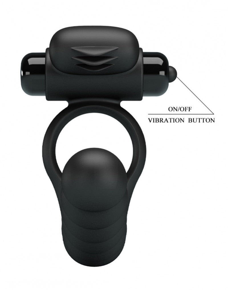 Pretty Love - Hercules - Vibrerende Cockring Met Buttplug - Zwart-Erotiekvoordeel.nl