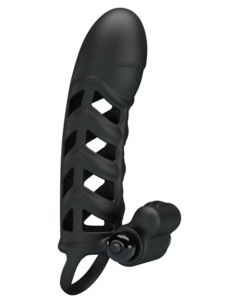 Pretty Love - Penis Sleeve Met Clitoris Stimulator Nr. 2 - Zwart-Erotiekvoordeel.nl