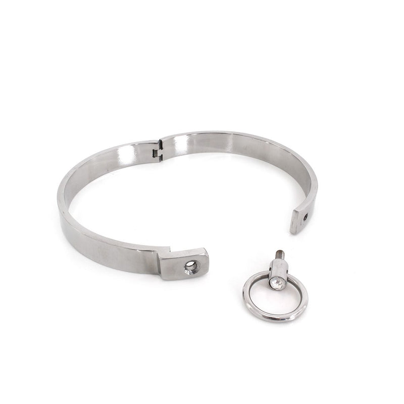 Kiotos - RVS Collar Solid Met Transparant Kristal voorzijde - Large - 13,5 cm-Erotiekvoordeel.nl