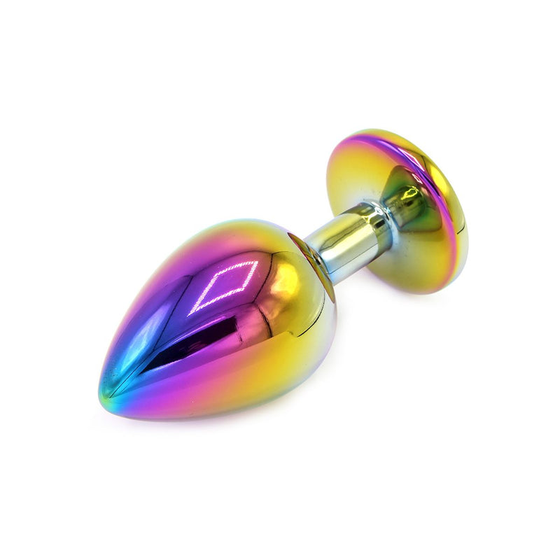 Kiotos - Rainbow Buttplug Aluminium Met Siersteen-Erotiekvoordeel.nl
