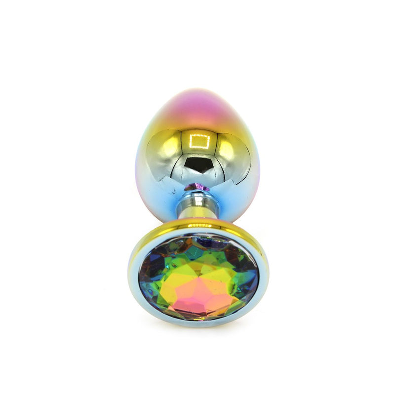 Kiotos - Rainbow Buttplug Aluminium Met Siersteen-Erotiekvoordeel.nl
