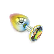 Kiotos - Rainbow Buttplug Aluminium Met Siersteen-Erotiekvoordeel.nl