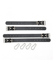 Rimba - Set bondage base con manette e cavigliere in pelle - Nero-Erotiekvoordeel.nl