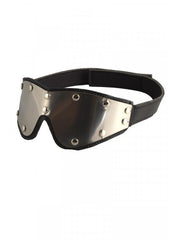 Rimba - Augenbinde aus Leder mit Metall - Schwarz/Silber - Erotiekvoordeel.nl