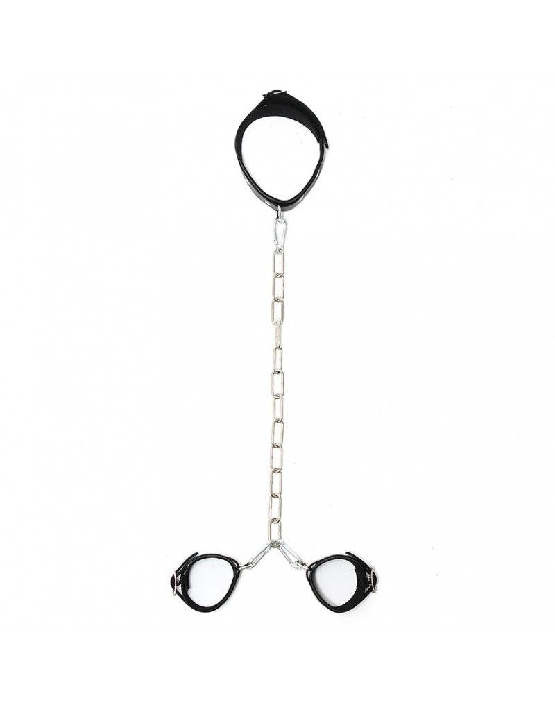 Rimba Bondage Play - Set di manette - Combinazione di collare e manette con catena metallica -Erotiekvoordeel.nl