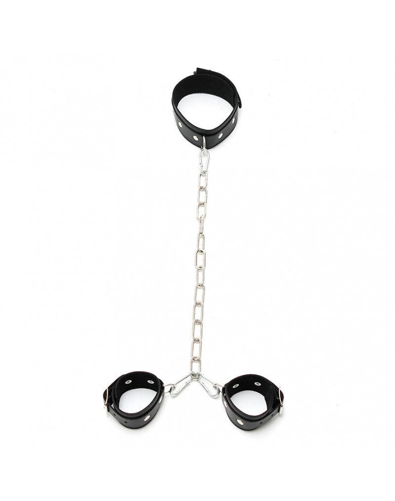 Rimba Bondage Play - Set di manette - Combinazione di collare e manette con catena metallica - Erotiekvoordeel.nl