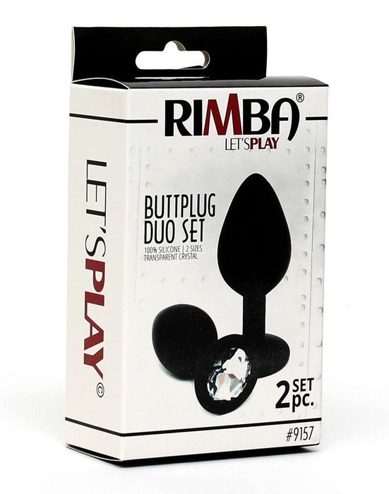 Rimba Bondage Play - Buttplug Duo Set Siliconen Met Kristal-Erotiekvoordeel.nl