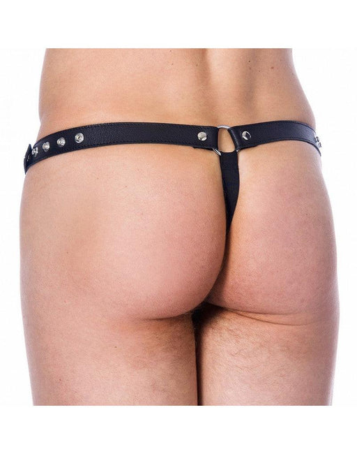 Rimba Bondage Play – Leren Herenstring met Open Penisopening-Erotiekvoordeel.nl