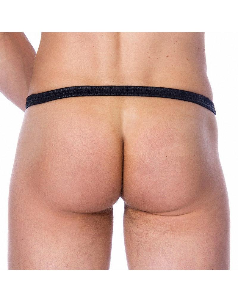 Rimba Bondage Play - Leren Slip Met Verwisselbare Metalen Cockring 50 mm-Erotiekvoordeel.nl