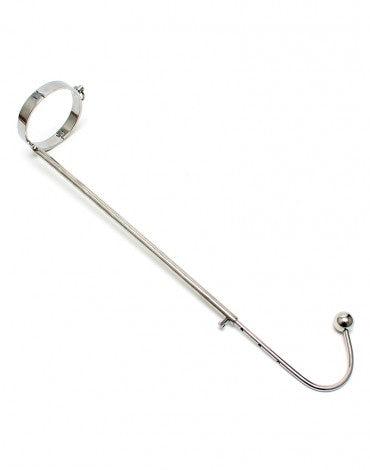 Rimba Bondage Play - Bondage Hook - Collar with Anal Hook - Connected to Rod - Stainless Steel - Medical Grade-Erotiekvoordeel.nl