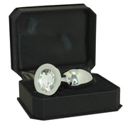 Rimba - Large Butt Plug with Clear Crystal - Stainless Steel - Erotiekvoordeel.nl