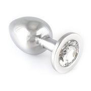 Rimba - Large Butt Plug With Clear Crystal - Stainless Steel - Erotiekvoordeel.nl
