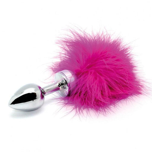 Rimba - Plug anale in acciaio inossidabile con piume - Rosa-Erotiekvoordeel.nl