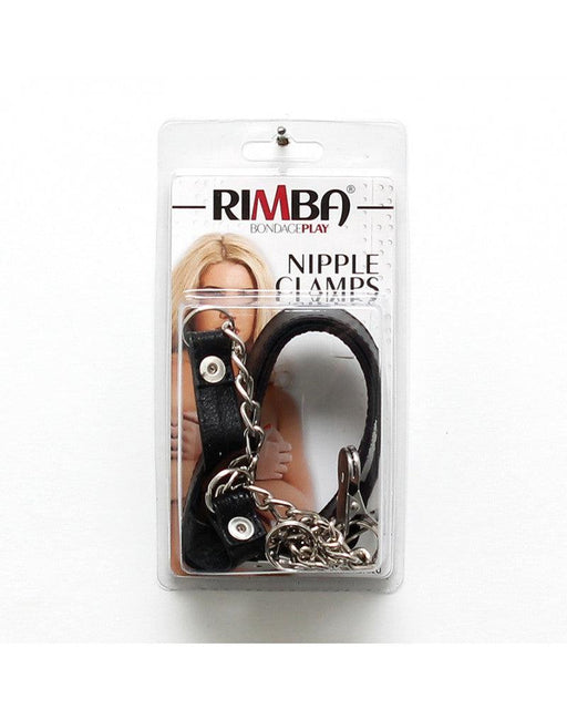 Rimba - Collare con pinze per capezzoli su catena - Erotiekvoordeel.nl