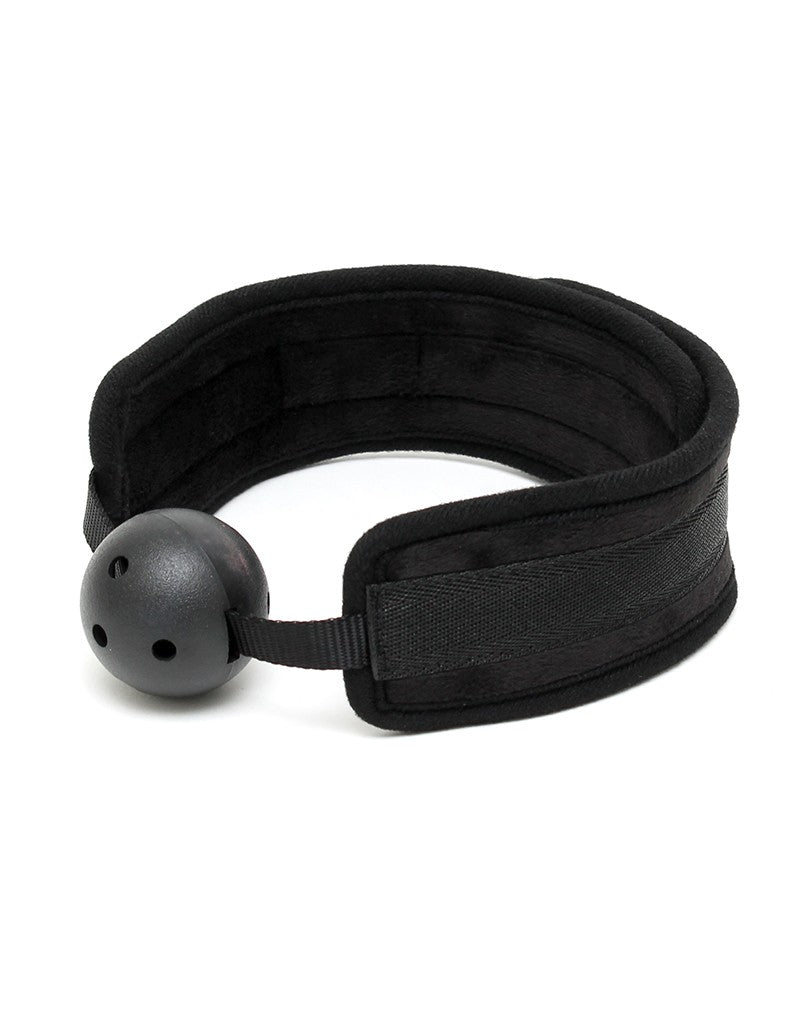 Rimba - Bâillon boule confortable - Noir - Réglable - Erotiekvoordeel.nl