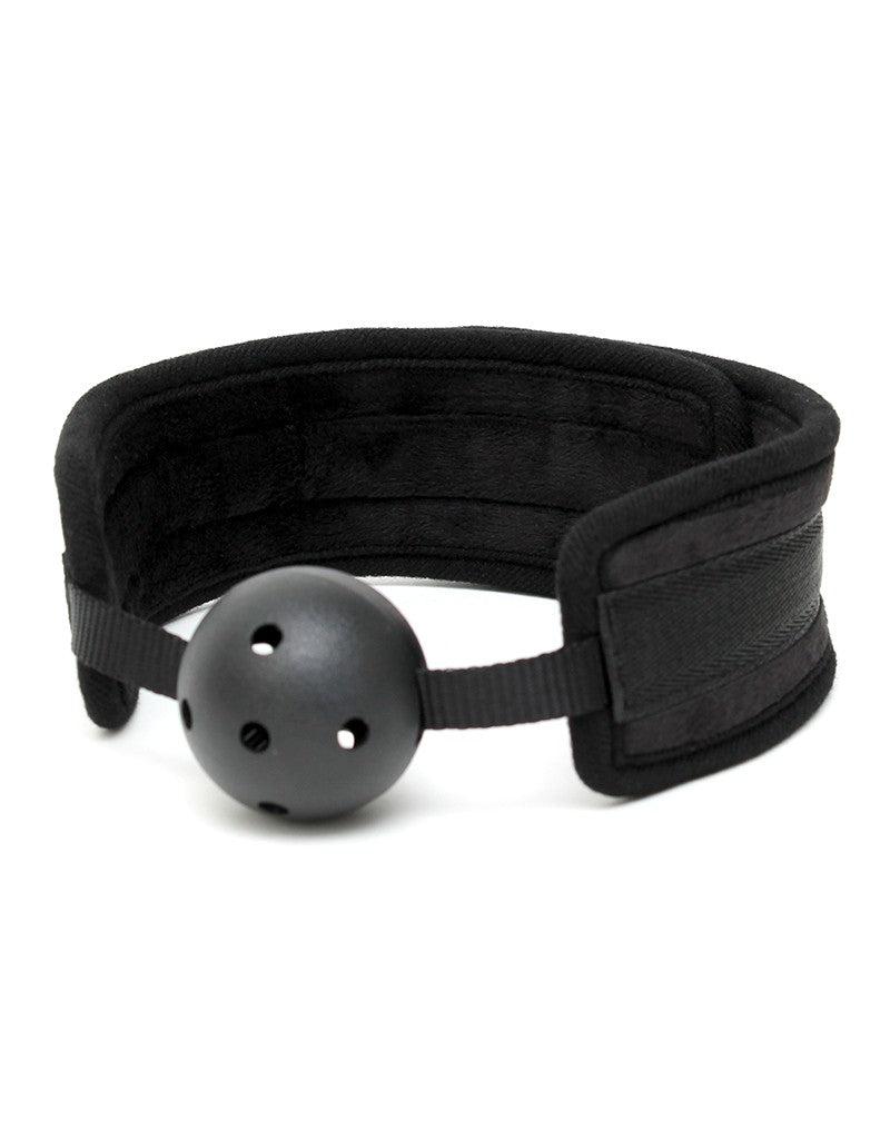 Rimba - Bâillon boule confortable - Noir - Réglable - Erotiekvoordeel.nl