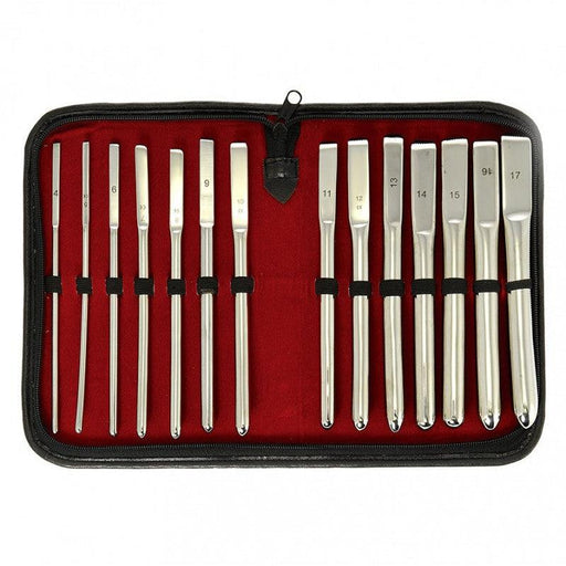 Rimba - Stainless Steel Dilator/Sound Set (14 Pieces) In Luxury Storage Pouch-Erotiekvoordeel.nl