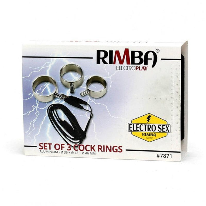 Rimba Electro Sex - Aluminium Cock Ringen Set uni-polair - 3 Stuks-Erotiekvoordeel.nl