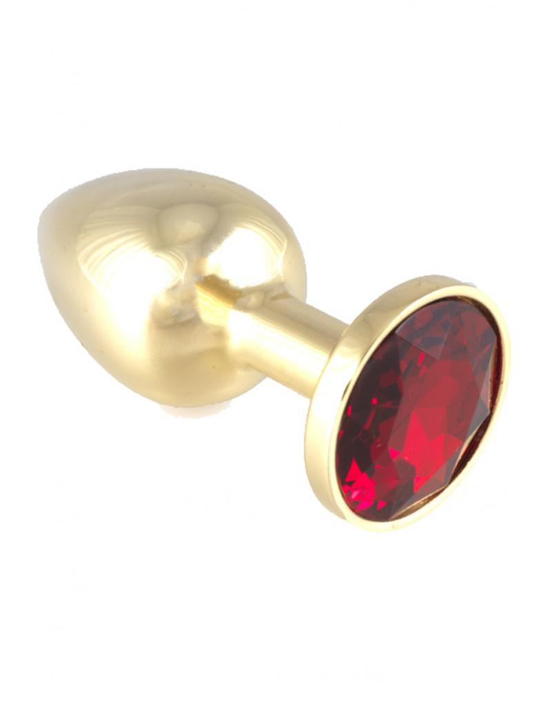 Rimba - Plug anal dorado pequeño con cristal rojo - Erotiekvoordeel.nl