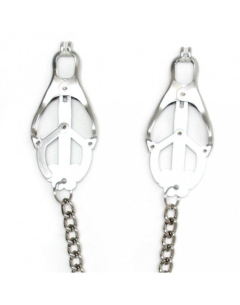 Rimba Bondage Play - Japanese Clover Nipple Clamps with Chain-Erotiekvoordeel.nl