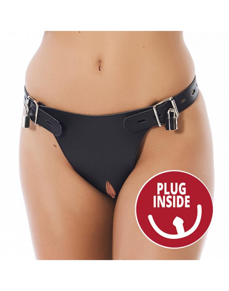 Rimba - Ceinture de chasteté avec cadenas et plug anal -Erotiekvoordeel.nl