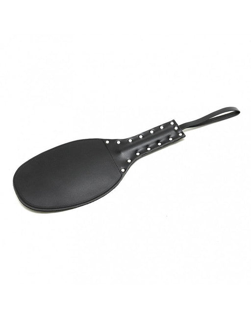 Rimba- Leather Paddle - Handle with Studs - Black-Erotiekvoordeel.nl
