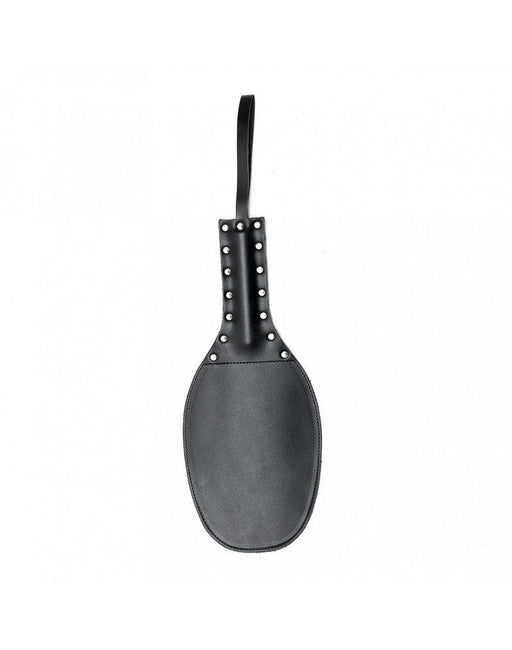 Rimba- Leather Paddle - Handle with Studs - Black-Erotiekvoordeel.nl