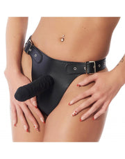 Rimba - Leder-Strap-On-Slip mit Umschnalldildo - Erotiekvoordeel.nl